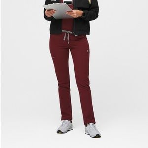 Yola Skinny Scrub Pants - Burgundy